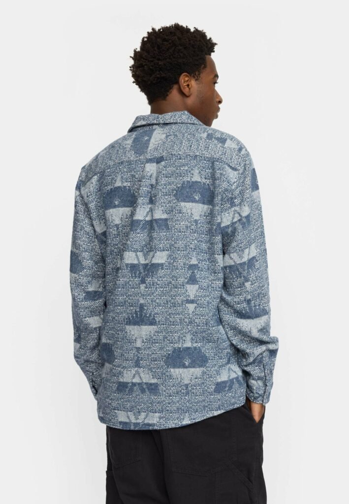 Vue arrière chemise bleue Revolution casual 3197 pour homme