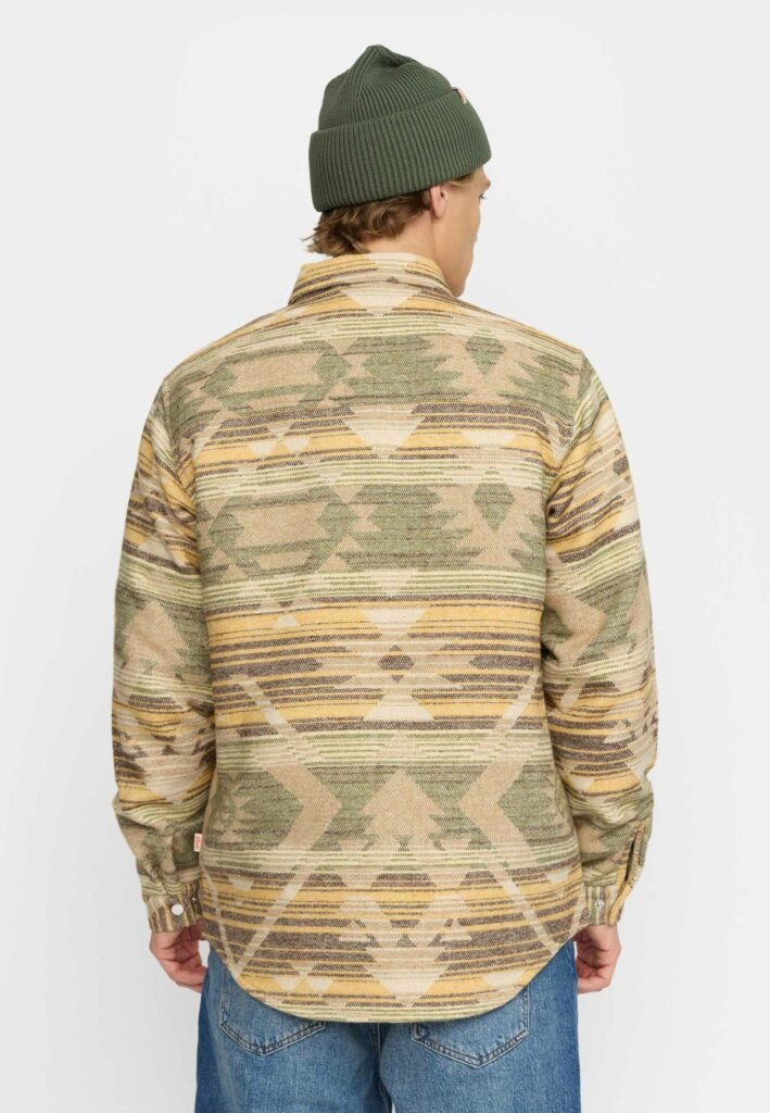 Overshirt Revolution 3218 Yellow vue de dos, motif aztèque intégral