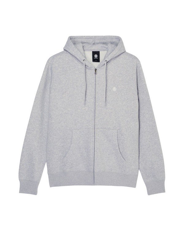 ELEMENT - ICON EMBROIDERY ZIP SWEAT – mid grey heather