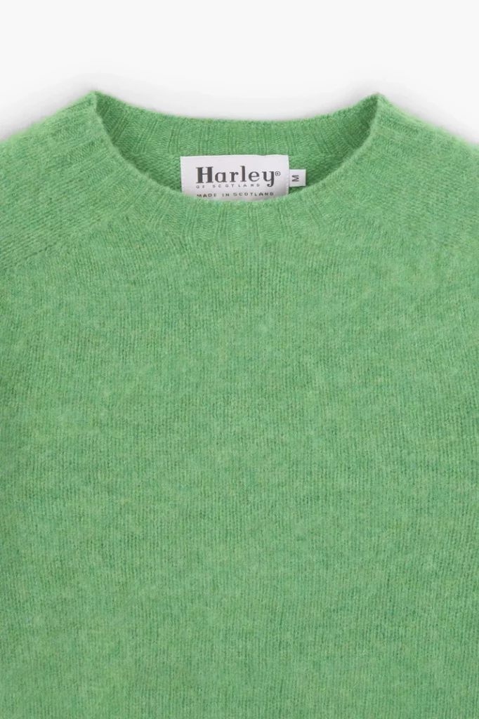 Pull Harley of Scotland Shaggy Dog couleur menthe, vue de face zoomé