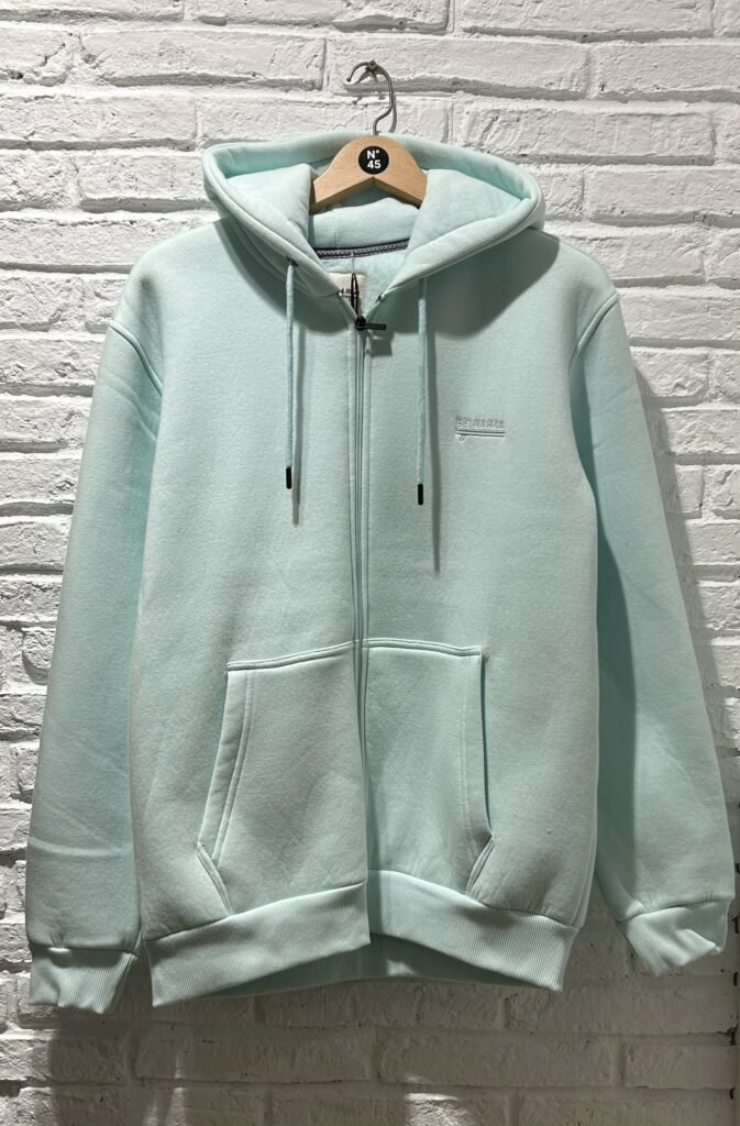 Hoodie Belharra coloris menthe AVEC zip, vue avant