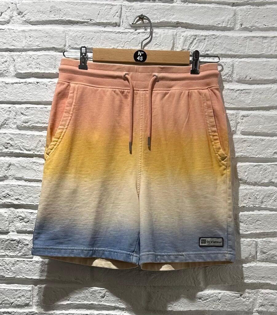 Short tie & dye Saint Viateur coloris rose beige en coton vue de face