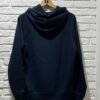 Dos du hoodie raglan bleu marine Saint Viateur en coton bio