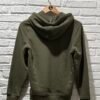 Dos du hoodie raglan Saint Viateur vert molletonné en coton bio