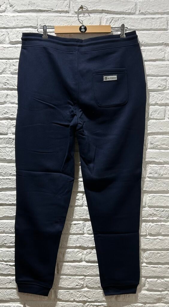Jogging bleu Saint Viateur avec poche passepoilée au dos