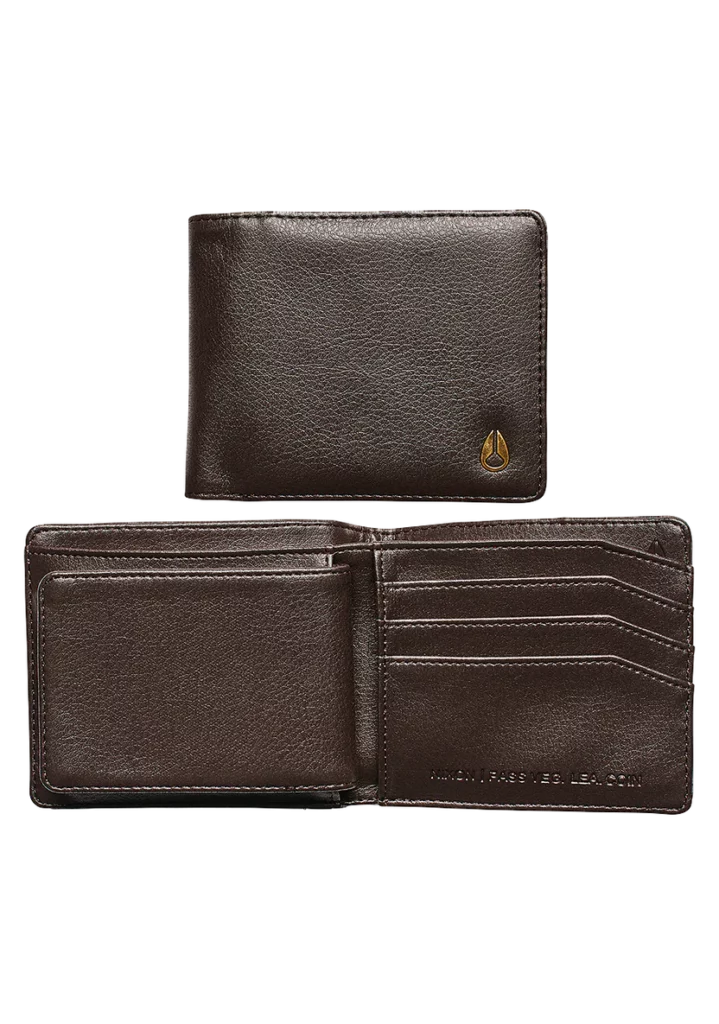 Porte-monnaie Nixon Pass végan marron vue de face