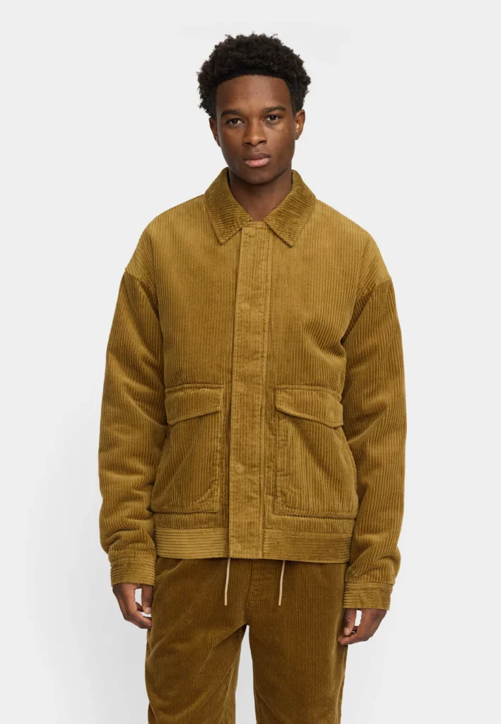 veste matelassée velours côtelé Dustbrown vue de face