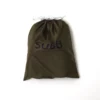 Vue détaillée des sandales SUBU Originals F-Line Mountain Khaki : tige kaki, revêtement Teflon, intérieur doux, semelle multicouche et sac de rangement inclus.