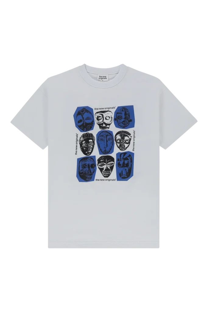 T-shirt “Mask Tee White” de The New Originals – coloris blanc, design graphique imprimé, coupe relaxed et confort coton.