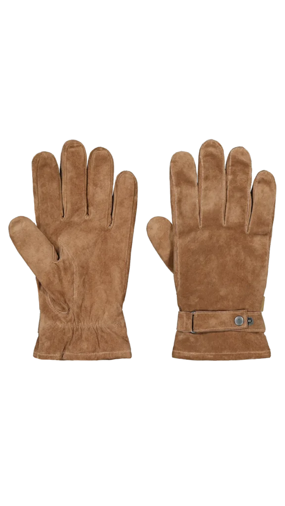 Vue des gants Barts Vilmari Gloves en cuir marron – coupe ajustée, sangle de poignet réglable, doublure chaude – accessoire hivernal premium.