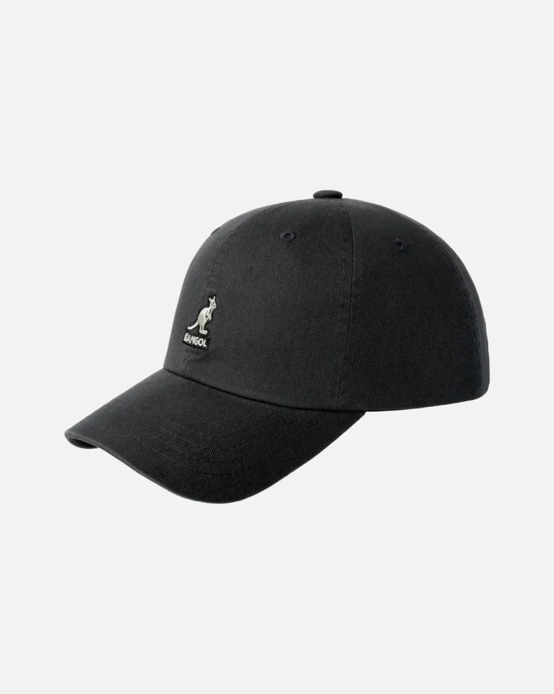 Casquette Kangol Washed Baseball – Coton Vintage Ajustable Black