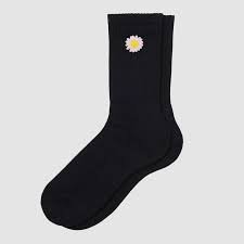 ONZE MÈTRES CARRÉS – CHAUSSETTES BRODÉES – NOIR