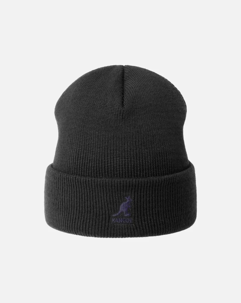 KANGOL – BONNET – ACRYLIC CUFF PULL-ON – BLACK/BLACK