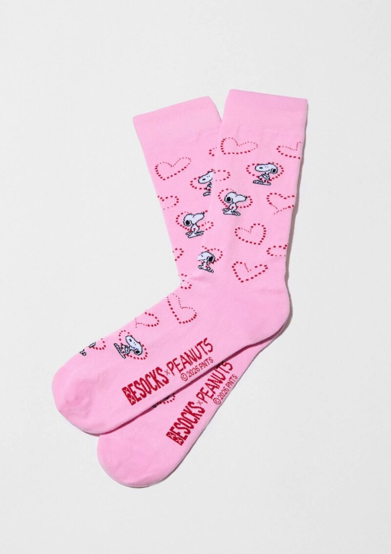 BESOCKS – CHAUSSETTES – besnoopy-Heart-pink