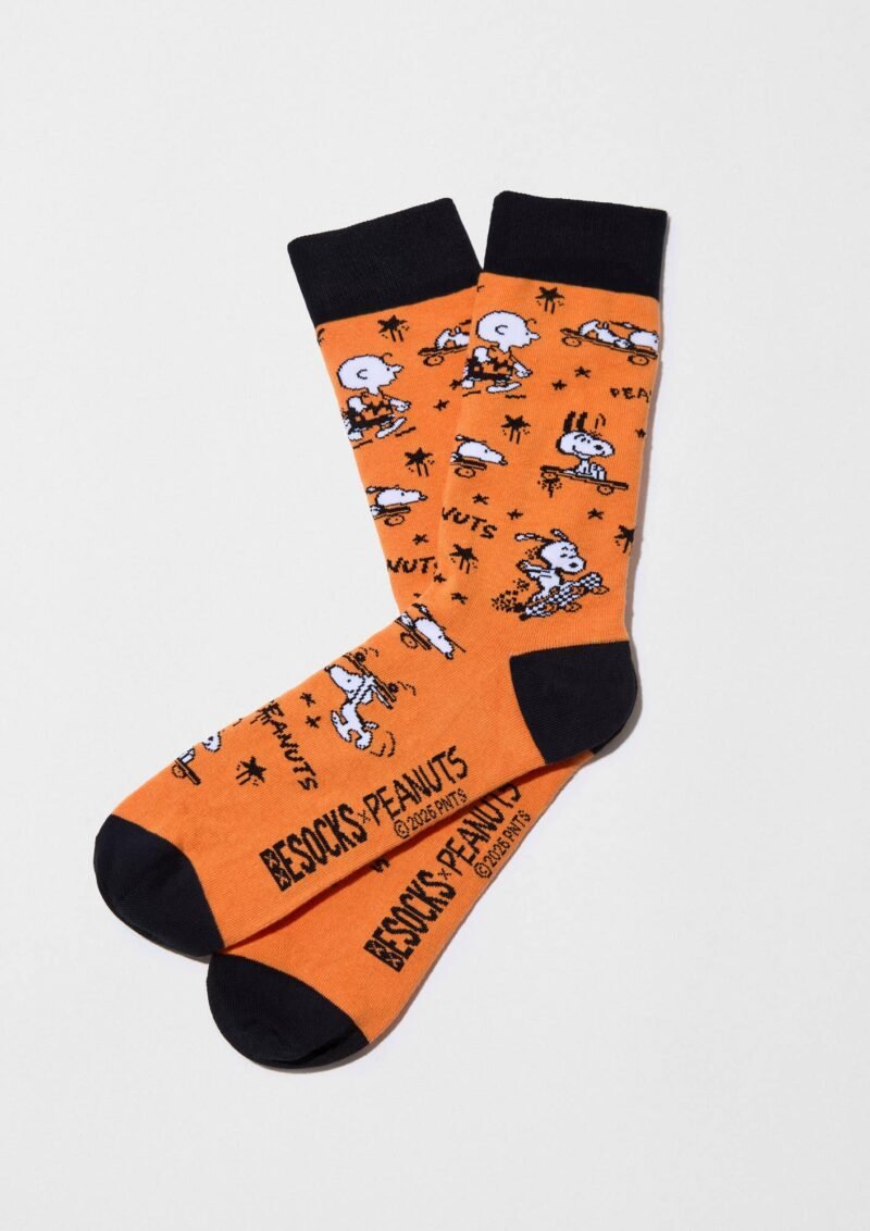 BESOCKS – CHAUSSETTES – BESNOOPY SKATER – ORANGE